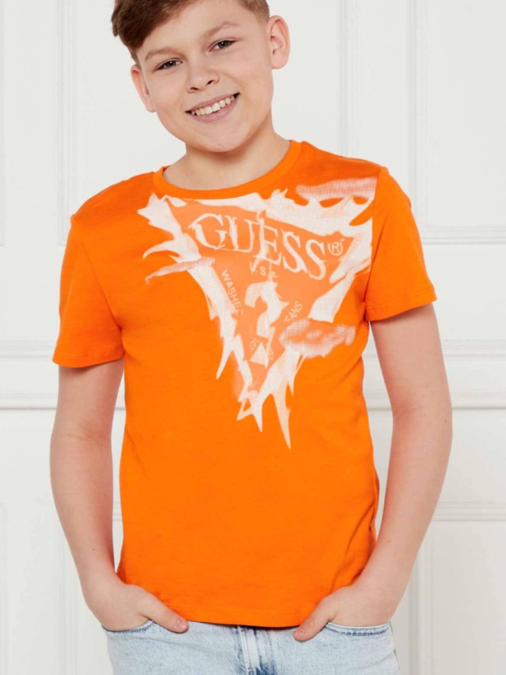 GUESS Orange Short-Sleeve Logo Tee Size 14 New With Tags!